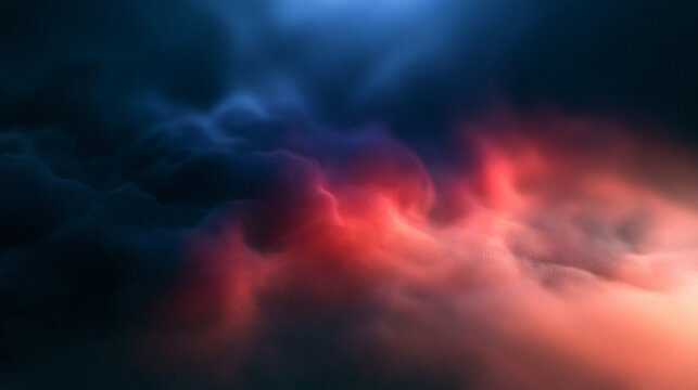 Dramatic Dark Clouds Illuminated by Vibrant Red Glow