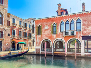 View of water street and old buildings in Venice, © ilolab