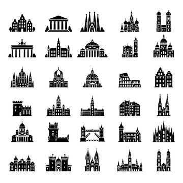 Europe landmarks and monuments