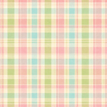 soft pastel plaid and checkered seamless patterns for fabric design and background