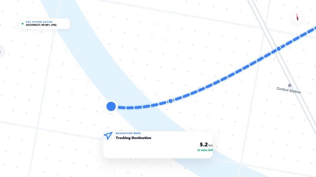 Abstract digital interface tracking Halloween delivery progress with a blue navigation route on a minimalist map UI background