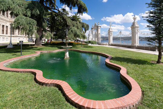 Dolmabahce Palace Garden view in Istanbul