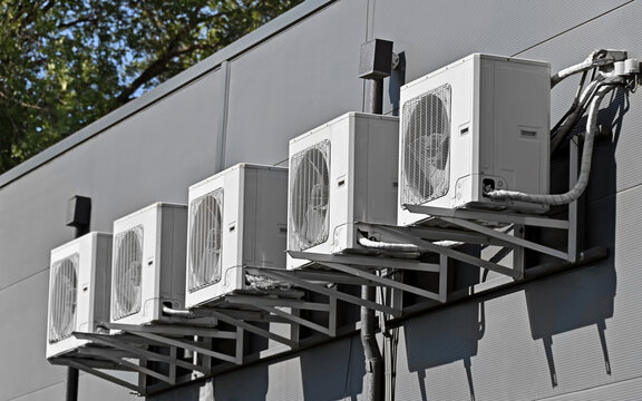 Row of five HVAC