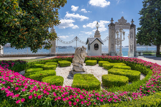 Dolmabahce Palace Garden view in Istanbul