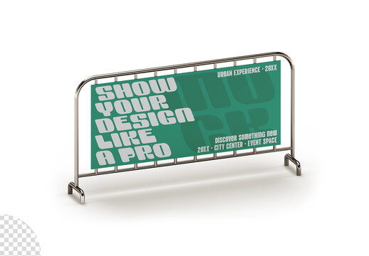 Outdoor Barrier Banner Mockup Isolated