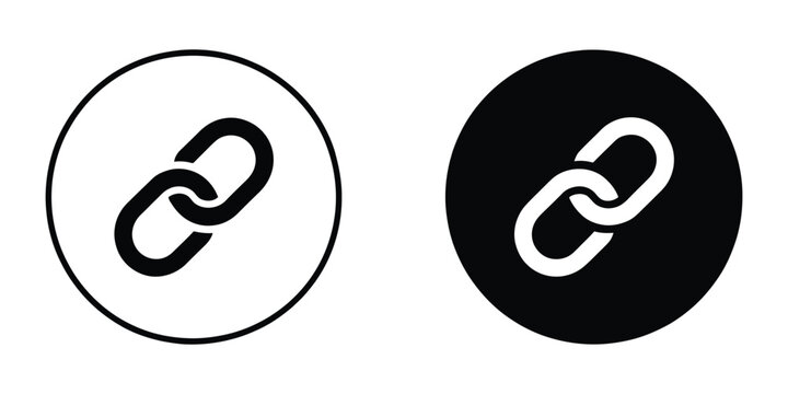 Chain link icon, modern connection symbol, hyperlink, web interface, networking, digital communication, online connectivity, circle background, vector illustration