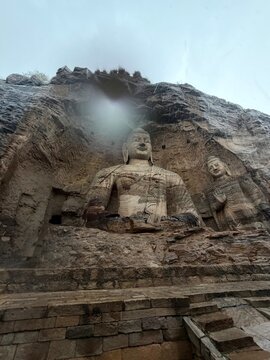 Buddhist Sculptures at Yungang Grottoes in Datong, China
