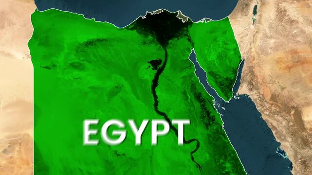 Cairo location highlighting on digital Egypt map motion video clip