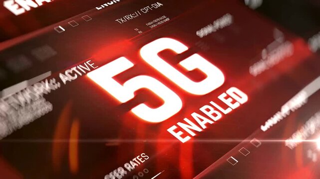 A video showcasing a 5G enabled smartphone with active network connections