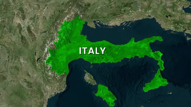 Italy map animation with Rome location pin for educational travel footage