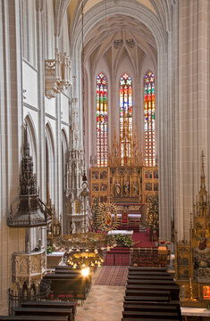 Kosice - Saint Elizabeth gothic cathedral with the main carved wings altar of  from years 1474-1477
