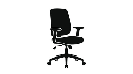 Obraz premium Office chair with armrests and five star base black silhouette