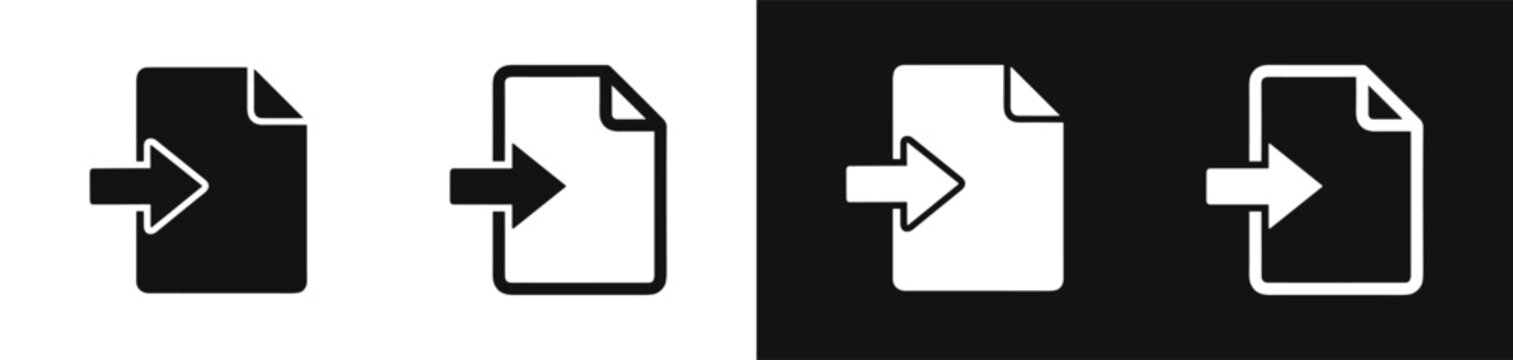 Document import insert file icon set vector illustration