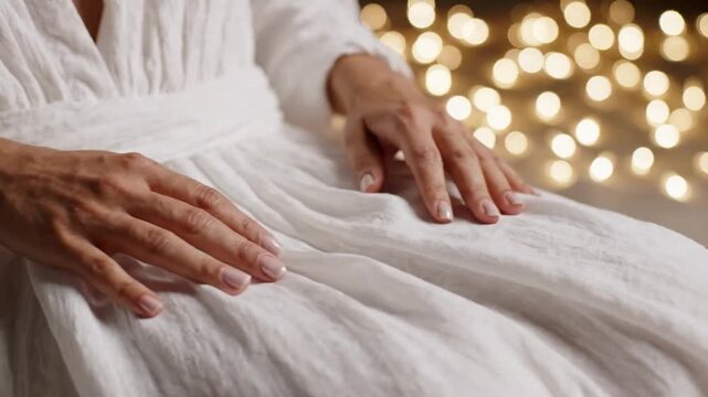 White Clothing Fabric Detail New Year Closeup