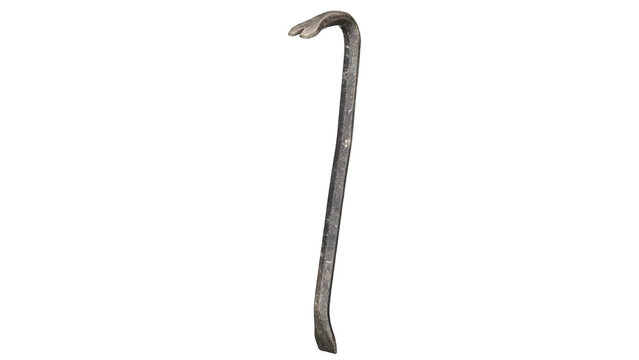 3d rendering crowbar on a plain background often used for construction
