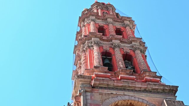 Baroque bell tower of a mexican cathedral