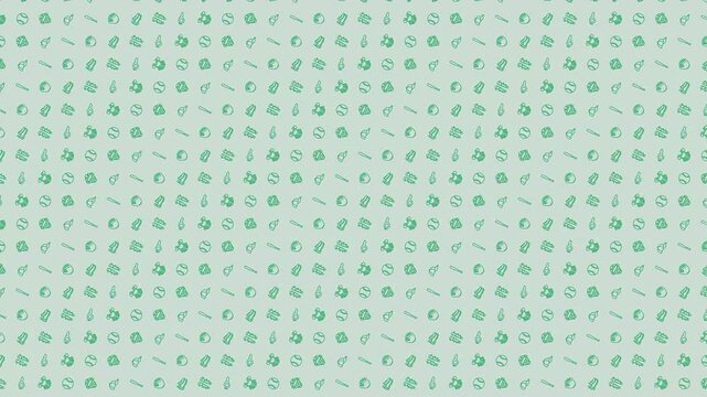 Soft Sage Baseball Themed Pattern 4K 60FPS seamless Looping Video Background