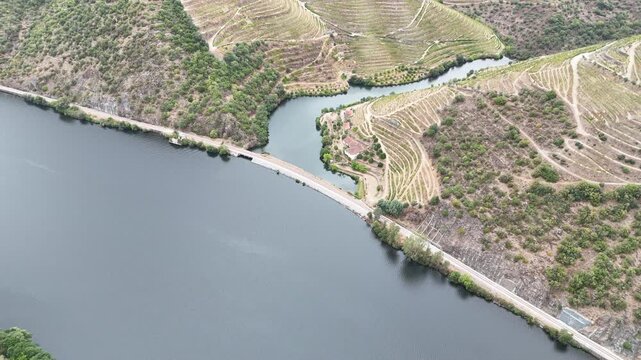 Douro River and Tributary Aerial View, Portugal