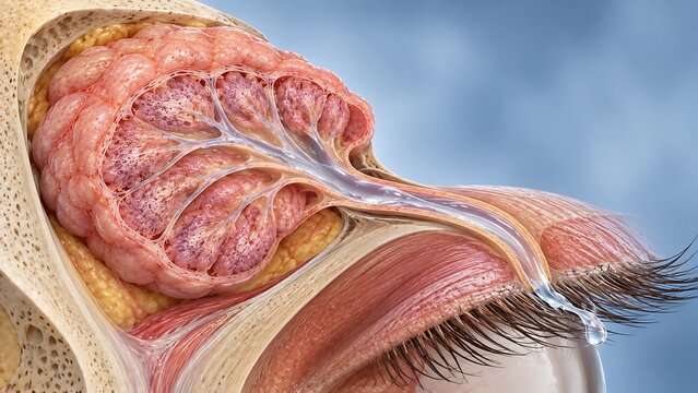 Detailed meibomian gland anatomy in the human eyelid
