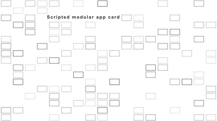 Obraz premium Scripted modular app card layout template with clean rectangular wireframe boxes arranged across a white background for digital software interface design.