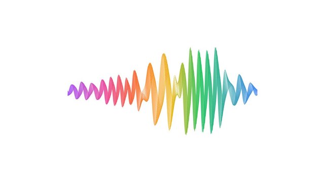 Multicolor Pulse Soundwave Audio Frequency Equalizer Visualization Isolated on White Background