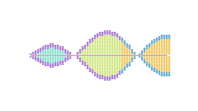 Colorful Abstract Soundwave Audio Frequency Visualization with Glowing Waves on White Background for Music Technology
