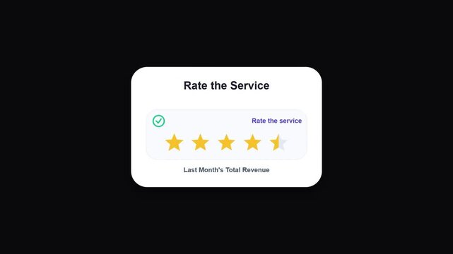 Service Rating Animation Star-Based Feedback with Revenue Data Visualization