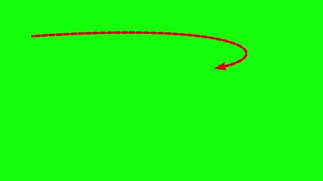 Animated arrow guiding the viewer's attention in a clockwise direction on a green screen background