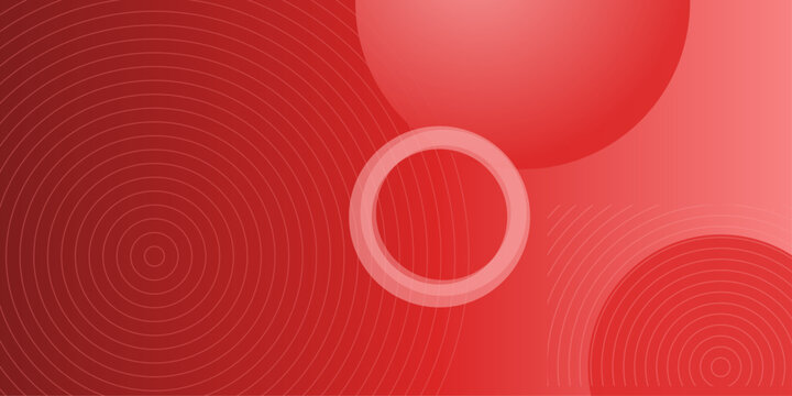 Abstract Red Circle Background with Colorful Bubble Rings Glowing Light Effects and Modern Geometric Vector Design Wallpaper Illustration