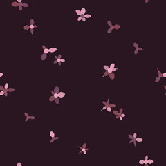 Fototapeta premium Patrón floral delicado sin costuras en ciruela profundo