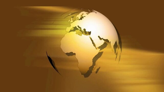 Explore Asia with a golden globe showing different regions and countries in motion during a unique visual journey