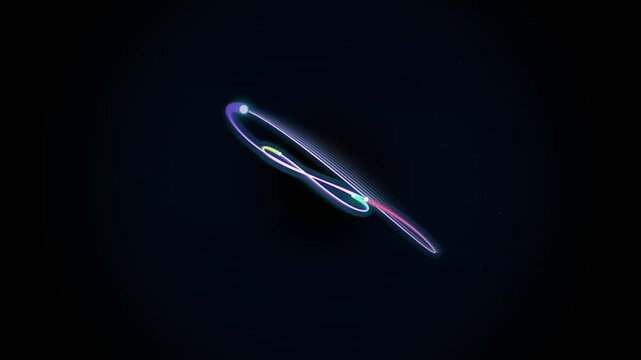 Abstract infinity shapes creating patterns in a dark space