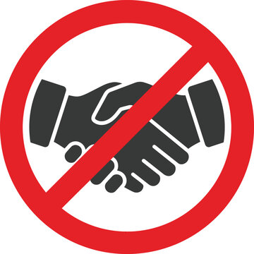No handshake icon with prohibition symbol