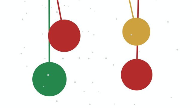 Christmas Baubles Ornament Pattern, Red Gold Green Holiday Background, Festive Winter Celebration Decoration, Horizontal Loop Abstract