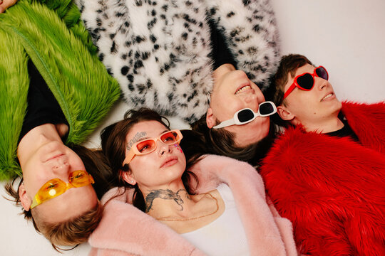 Stylish young people group portrait