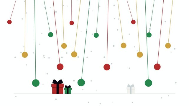 Christmas Curtain Reveal, Festive Holiday Green Gold Animation, Elegant Text Transition, Xmas Celebration Background, Red Accents, Horizontal Motion Graphic