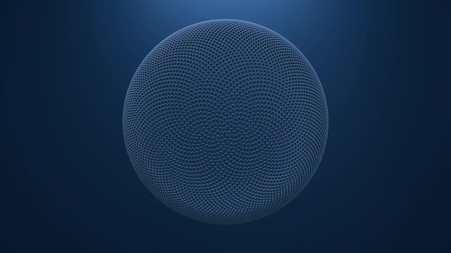 Blue Bead Sphere Heartbeat Pulse Seamless Loop 3D Animation 4K