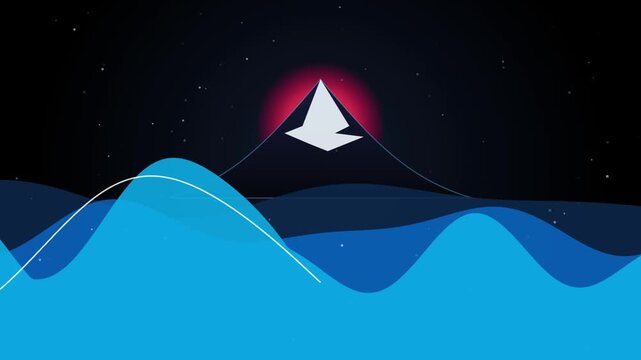 Abstract Mountain Peak Night Sky