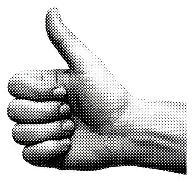 Thumbs Up Hand Gesture Halftone Graphic