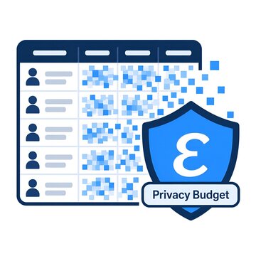 Differential Privacy and Privacy Budget Concept with Protected User Dataset and Shield