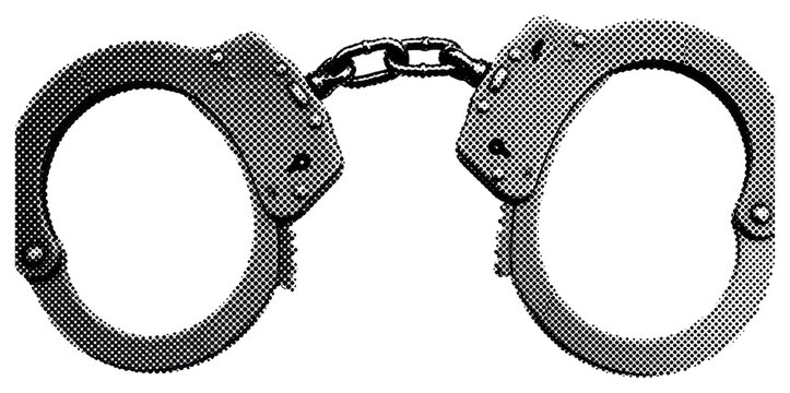 Metal Handcuffs with Halftone Dot Pattern