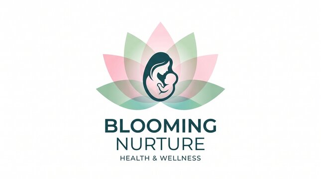 Maternity lotus logo with pregnant woman silhouette