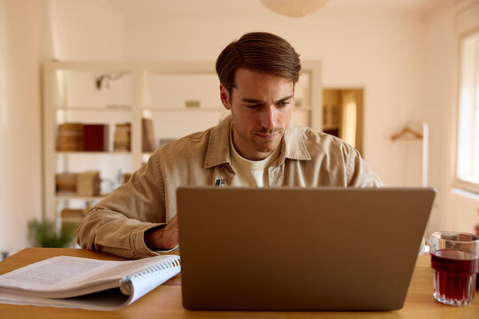 Man working remotely from home