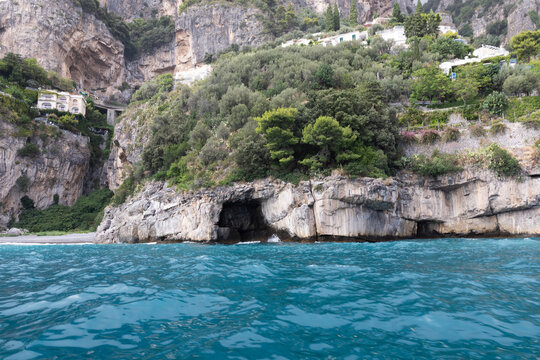 View of cave near Positano Italy from boat