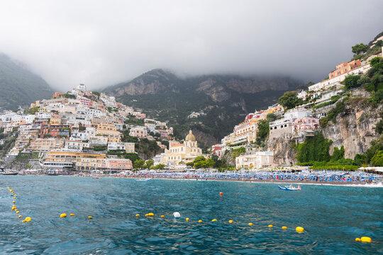 View of Positano italy from boat