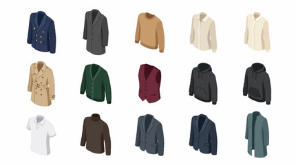 Collection of various men jackets and coats displayed. © leonardo