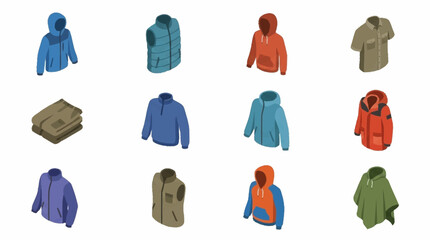 Colorful collection of modern winter jackets and coats. © leonardo