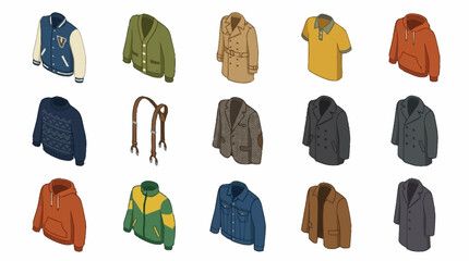 Colorful collection of various jacket styles and designs. © leonardo