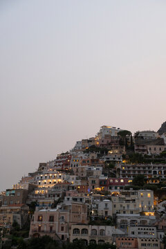 View of Positano Italy at dusk