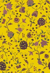 Seamless repeating pattern with Flowrs motifs placed at different angles, balanced by smaller floral elements and filler © Venkatsai